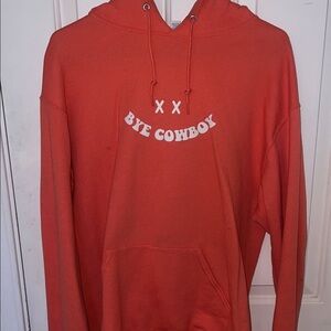 Jerzees Orange 'Bye Cowboy' Crewneck Hoodie